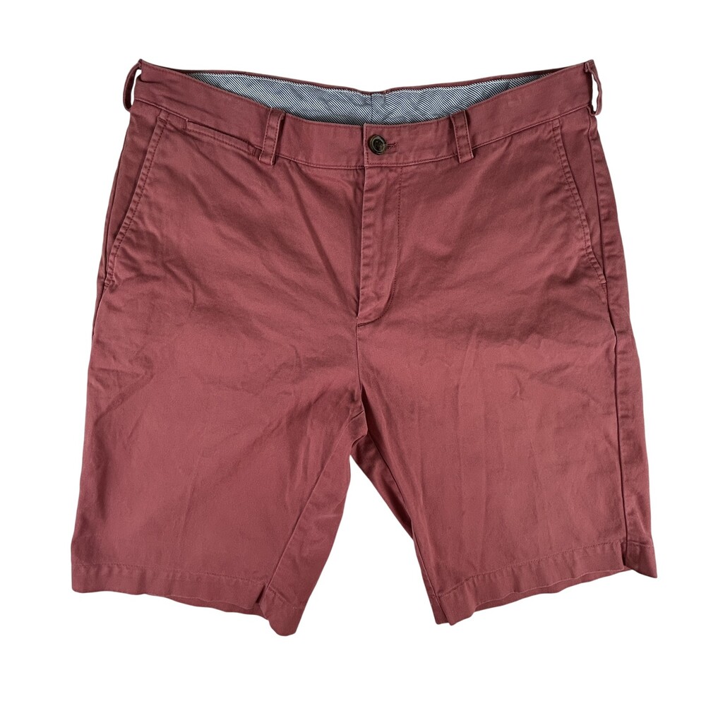 Brooks Brothers Shorts Mens 36 Red Chino Flat Front Casual Stretch Cotton Summer